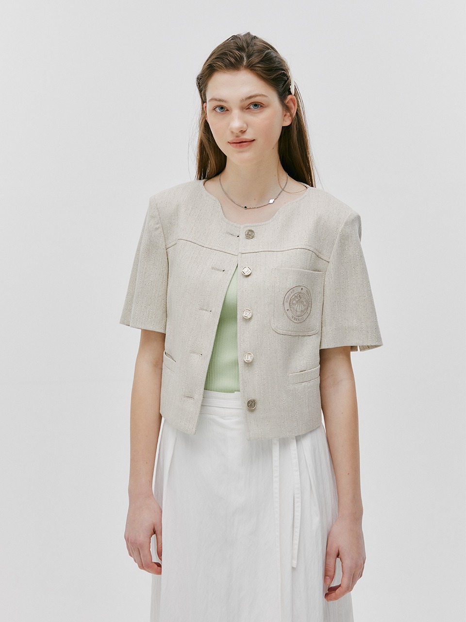 Coco Slub Linen Jacket Begie