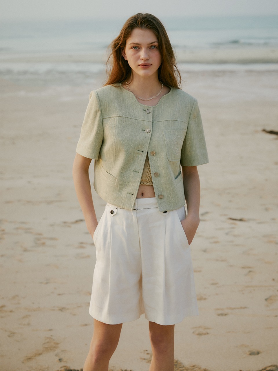 Coco Slub Linen Jacket Mint