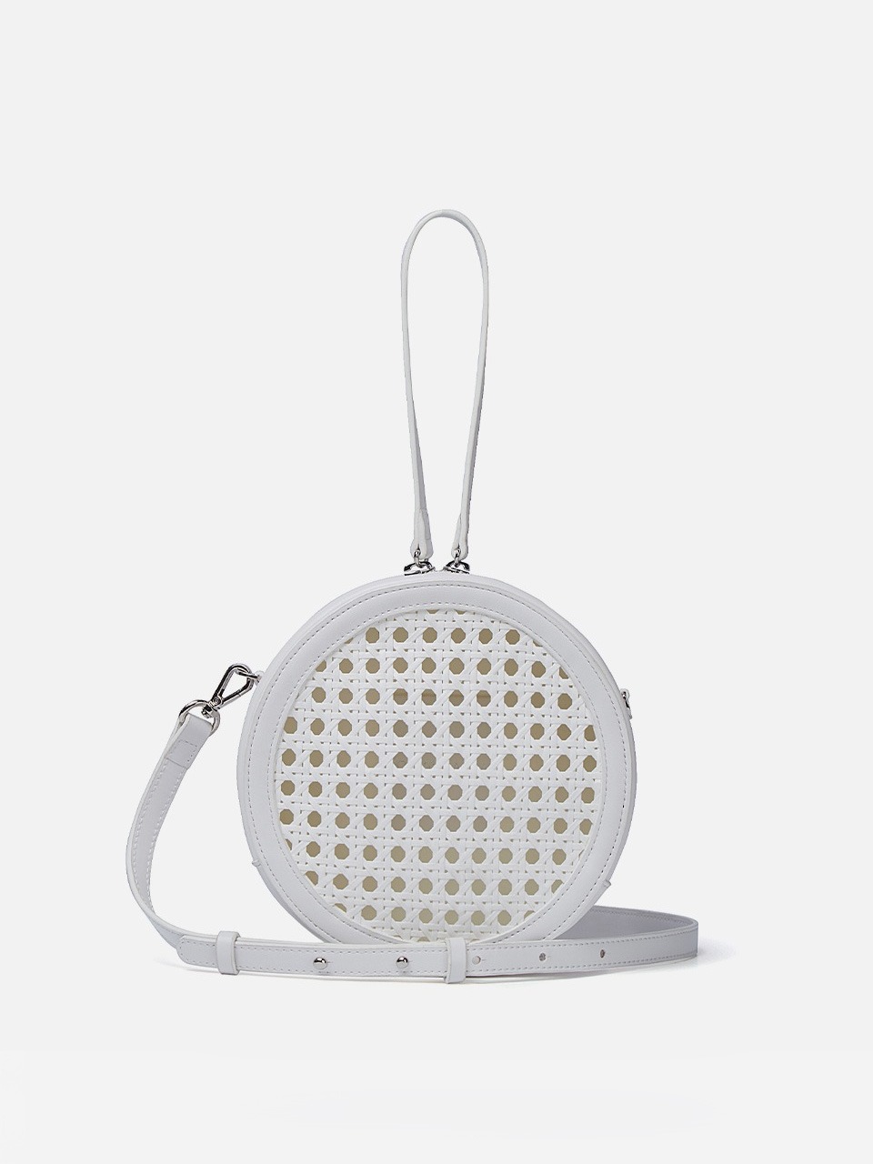 Zoey Rattan Tambourine White