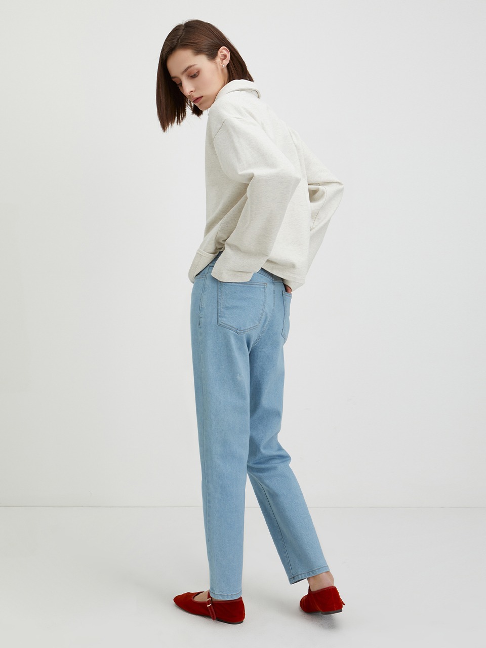 Straight Denim Pants Light Blue