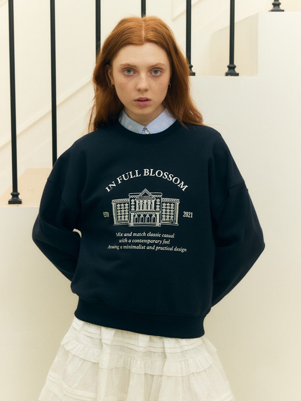 Blossom Sweat Shirt Navy