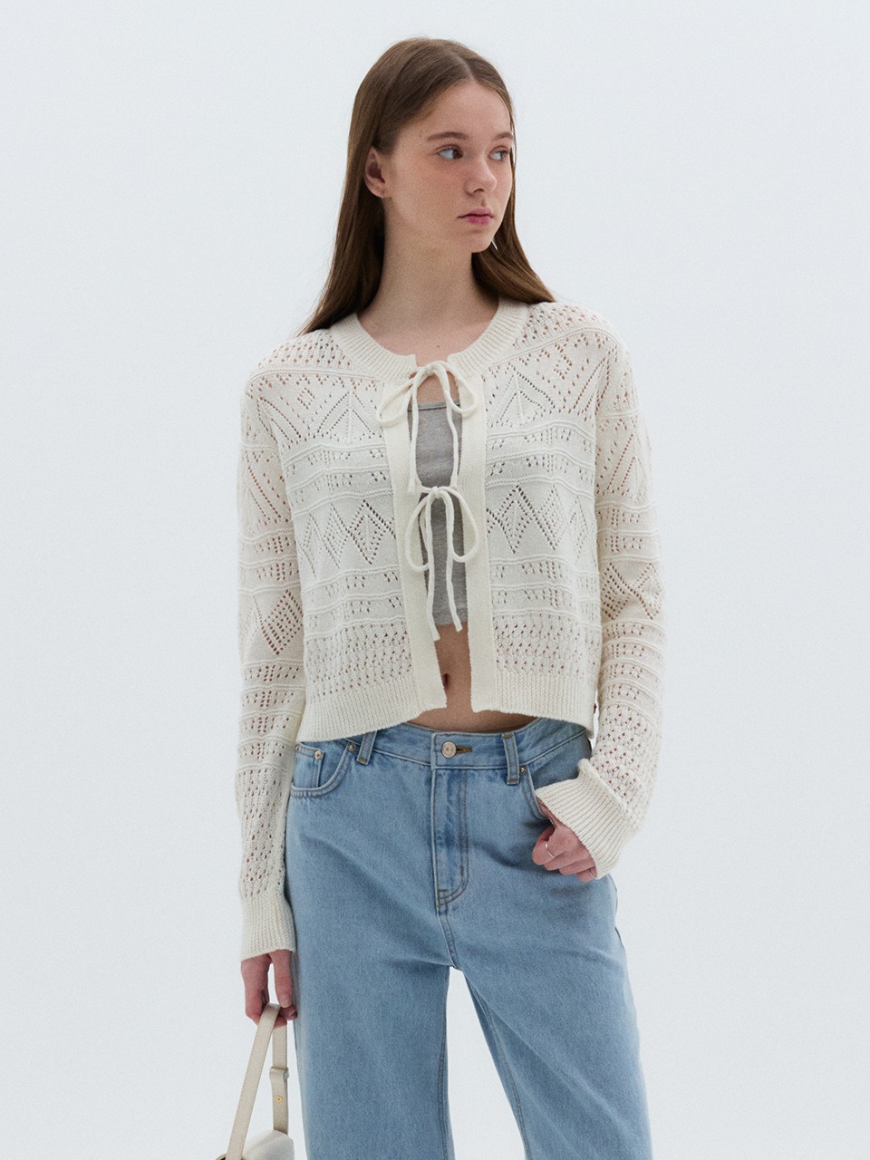 Skashi Strap Cardigan Ivory