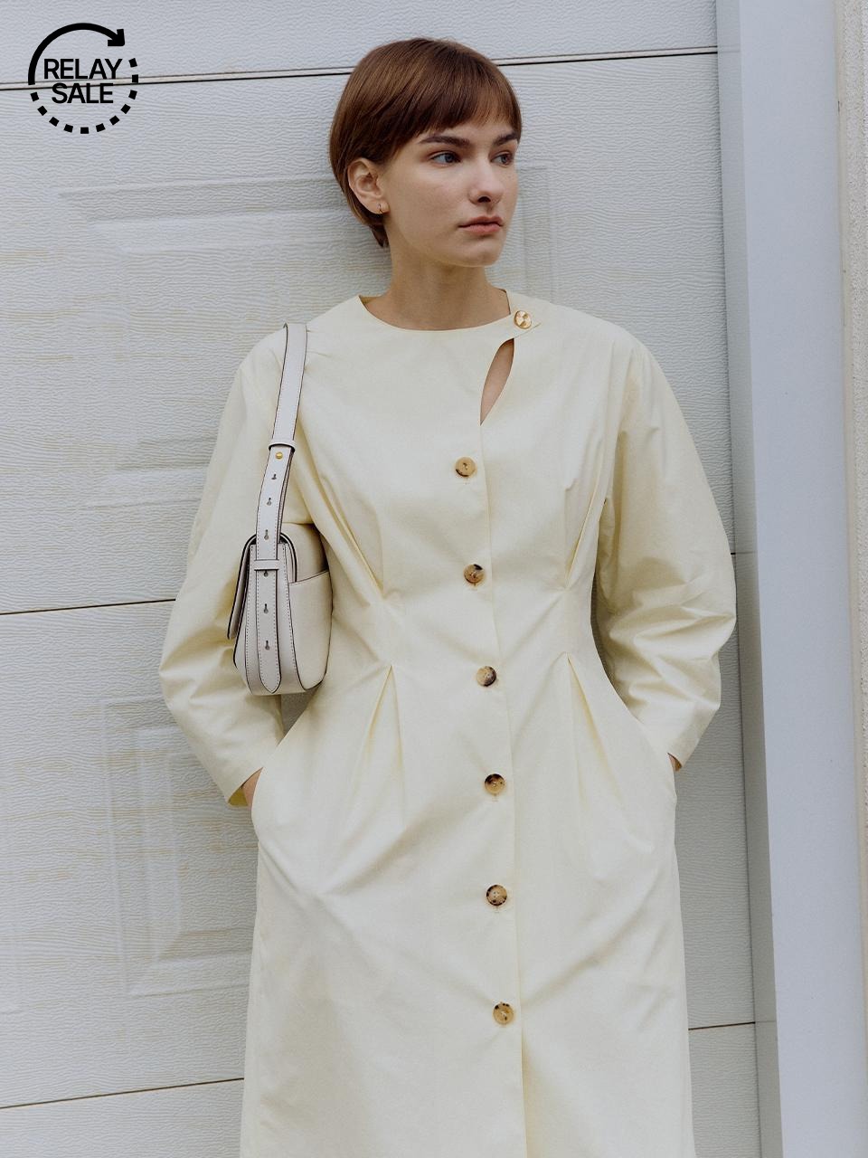 Knot Shirts Dress Soft Vanila