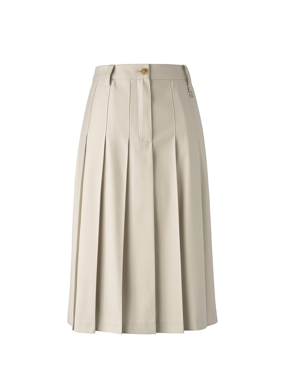 Initial Pleats Midi Skirt Oatmeal Latte