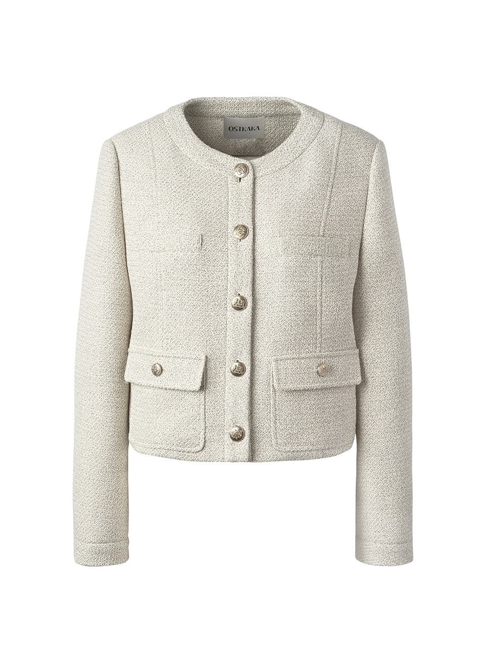 Terra Tweed Roundneck Jacket Cookie&amp;Cream