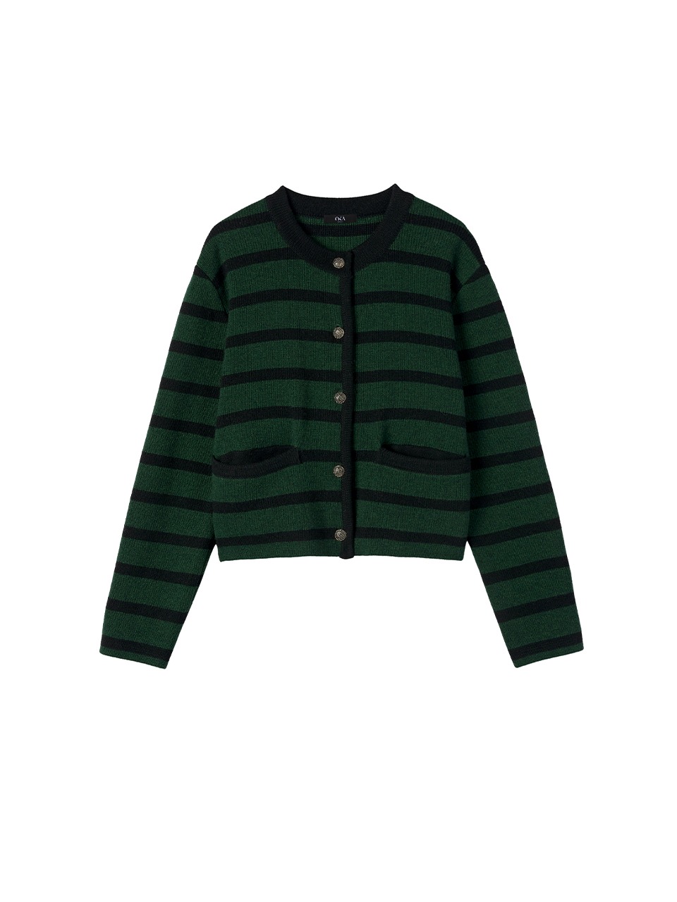 Isabel LambsWool Cardigan Melange Green