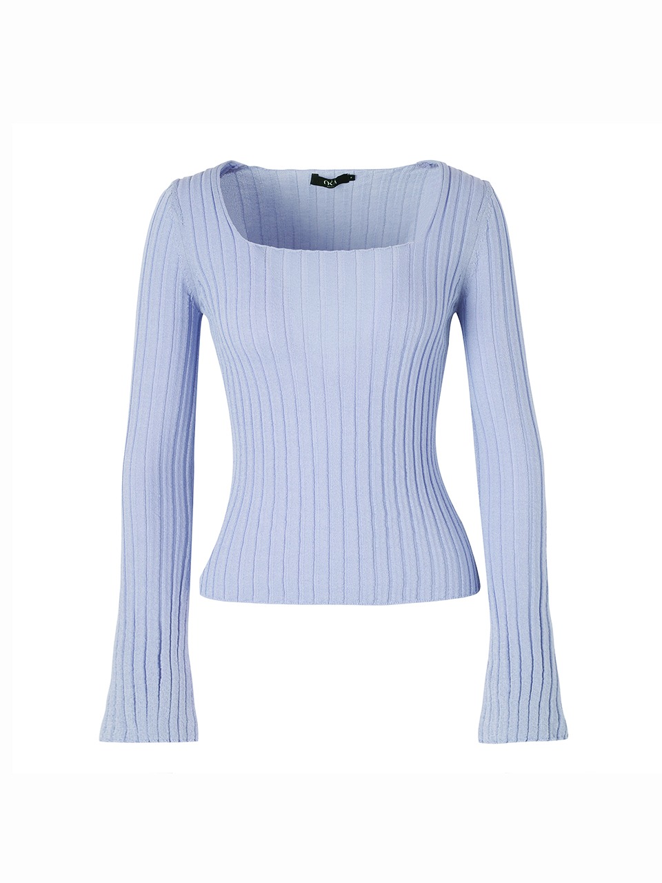 Dea ribbed Knit Top Serenity Blue