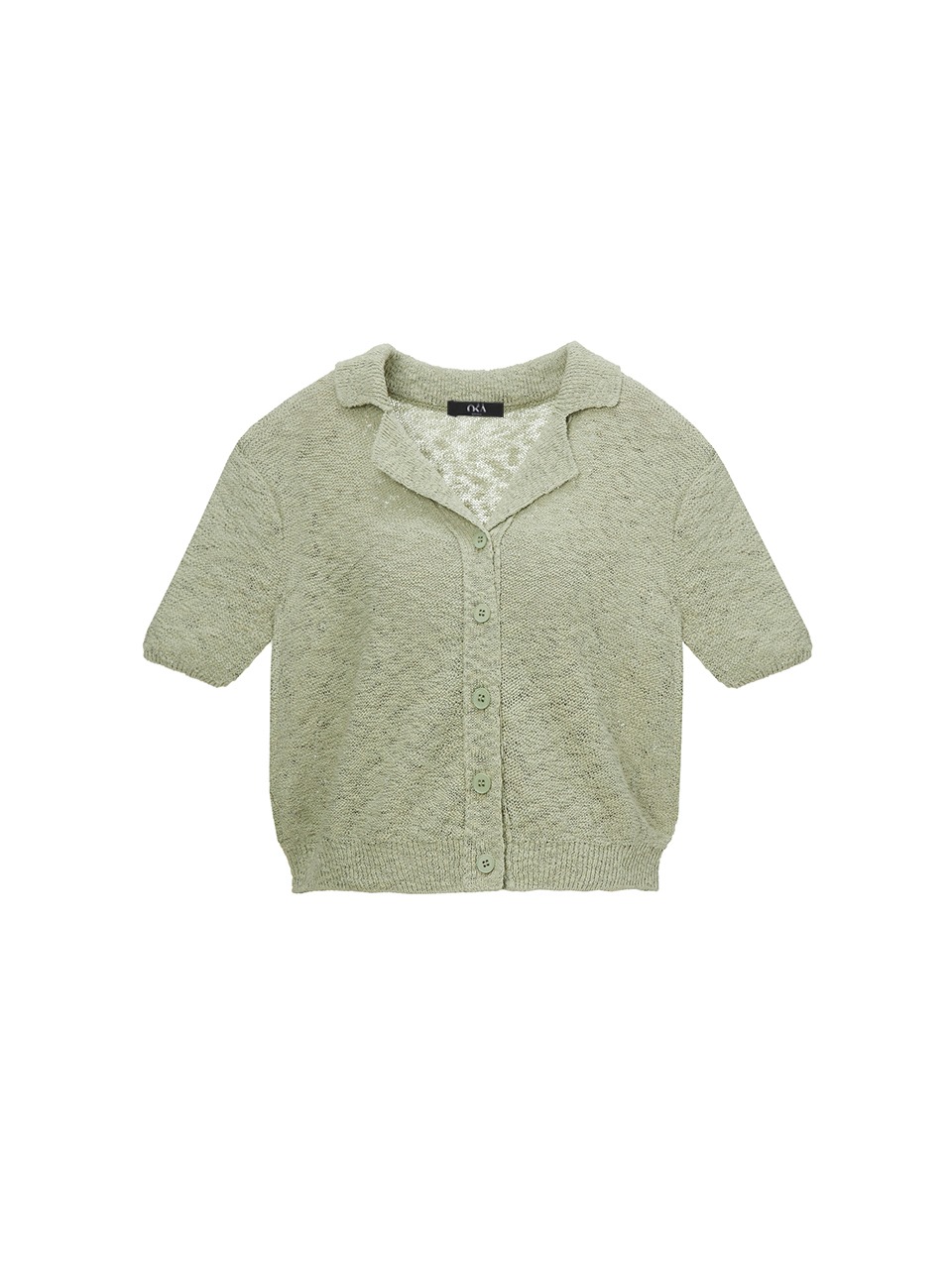 Net Collar Cardigan Pistachio Green