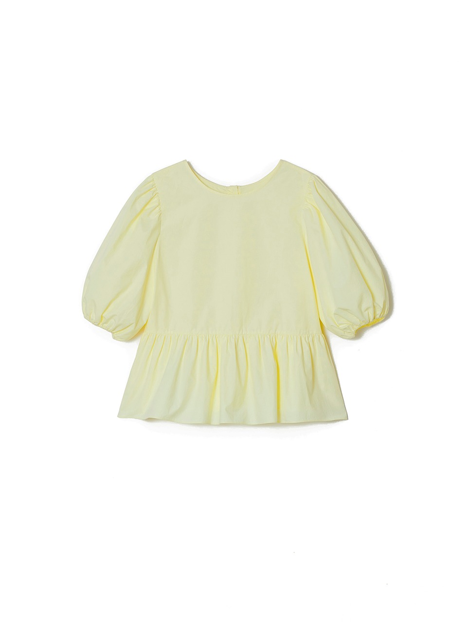 Two-way Puff Peplum Blouse Yellow