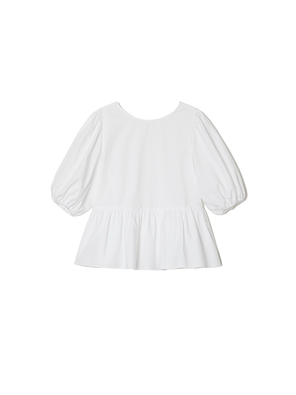 Two-way Puff Peplum Blouse Ivory