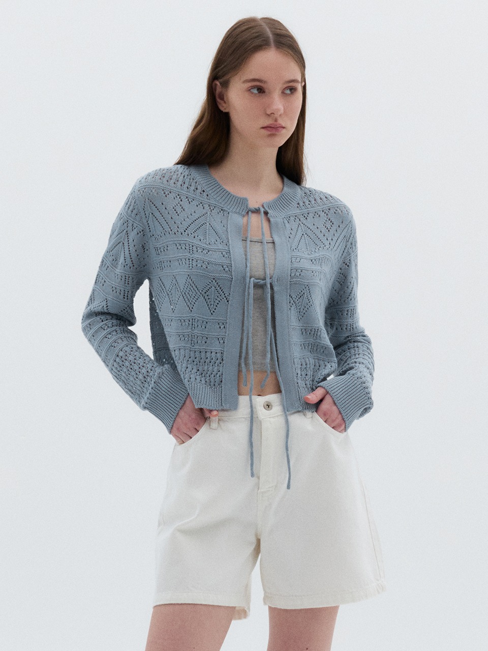 Skashi Strap Cardigan Blue