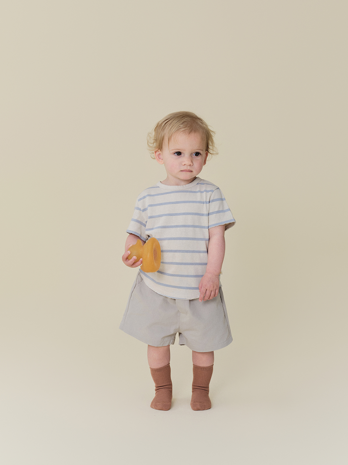 水色と白のストライプ bennie BABY) Benie Stripe T, Light Blue - BeneBene