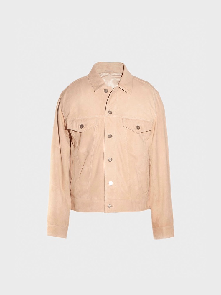 Goat Suede Trucker Jacket [Vanilla]