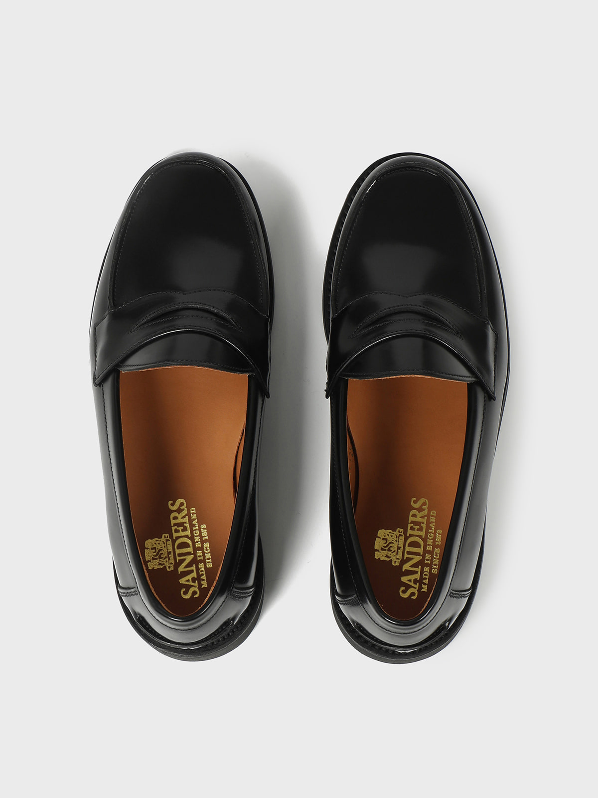 Ladies Black Polished Leather Penny Loafer [Black] - THE