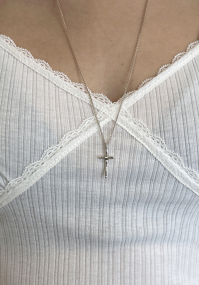 2 CROSS NECKLACE (SLIVER925)