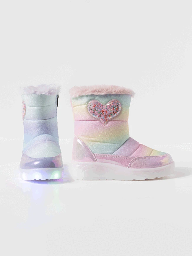 [신제품 5% 추가적립] 하트프리즘LED 털안감 패딩부츠