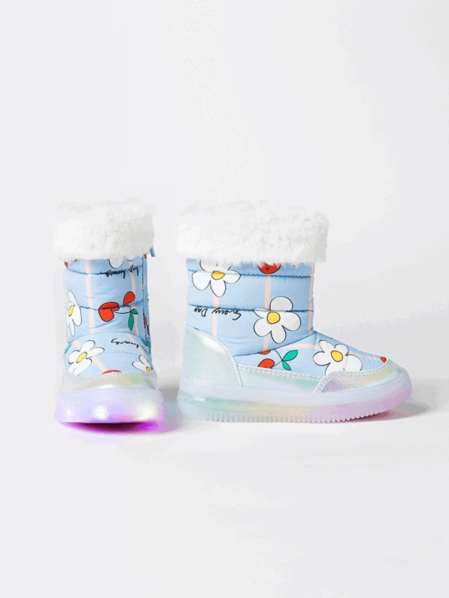 체리플라워LED 털안감 패딩부츠