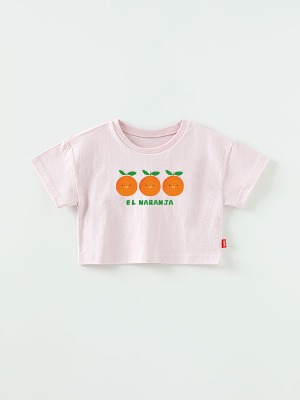 [신제품 5% 추가적립] 상큼오렌지 크롭 반팔 아트웍 티셔츠