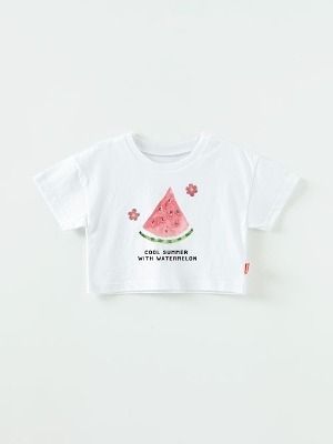 [신제품 5% 추가적립] 달콤한수박 크롭 반팔 아트웍 티셔츠
