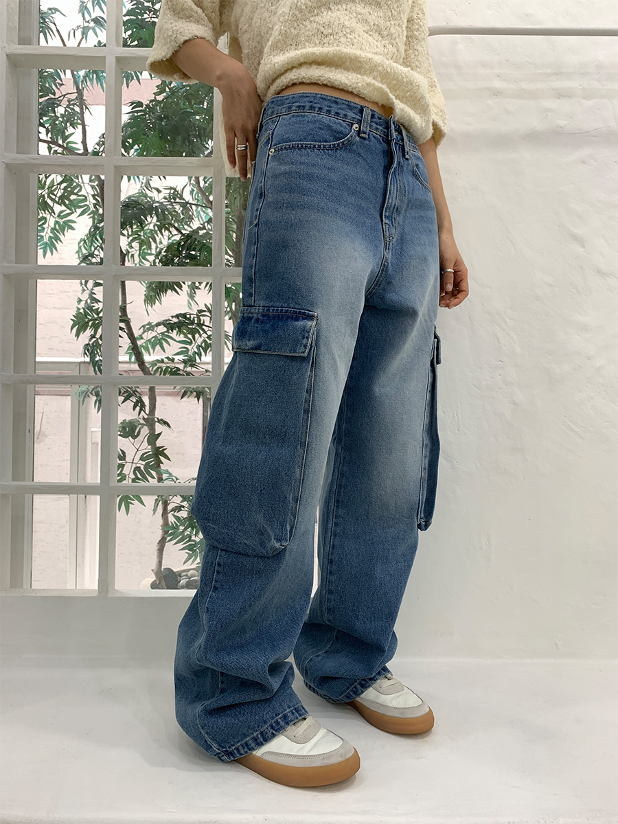 [BEST]Long pocket cargo denim (2color)