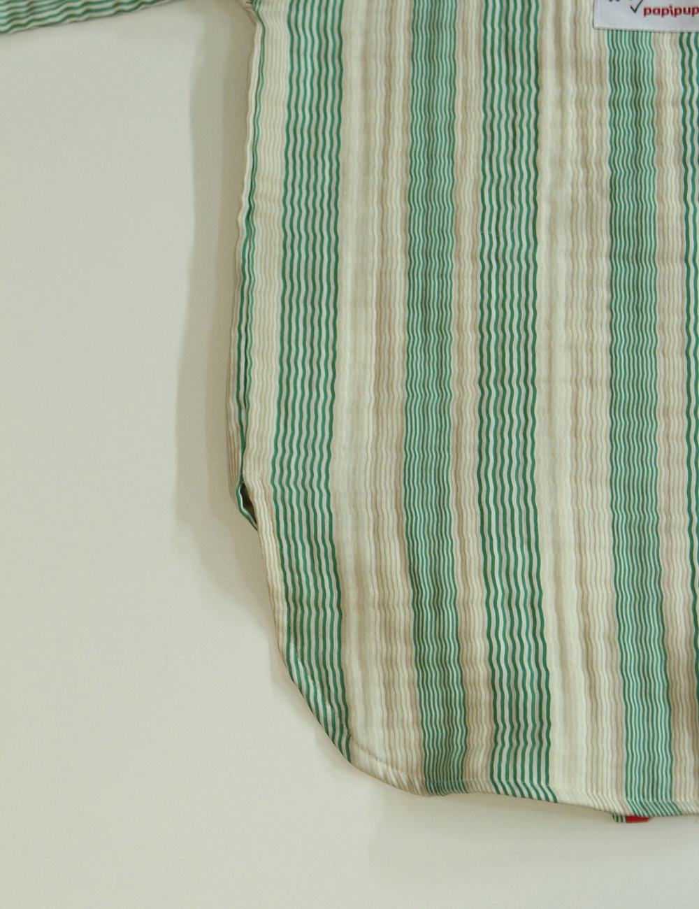 MUGU Flow Robe Jacket - Tops & T-Shirts - Cotton & Hemp Green