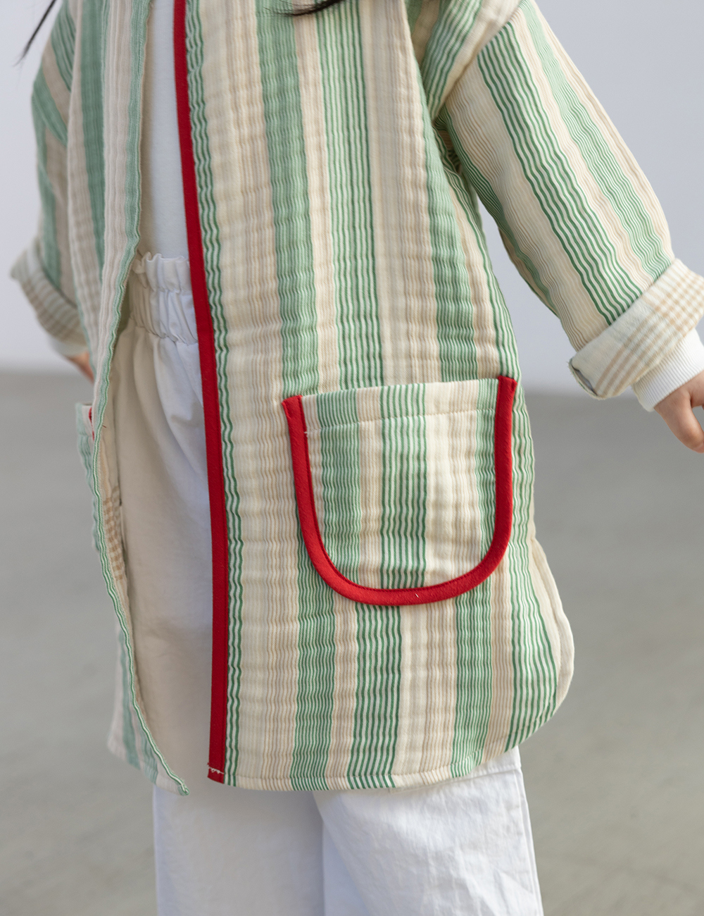 MUGU Flow Robe Jacket - Tops & T-Shirts - Cotton & Hemp Green