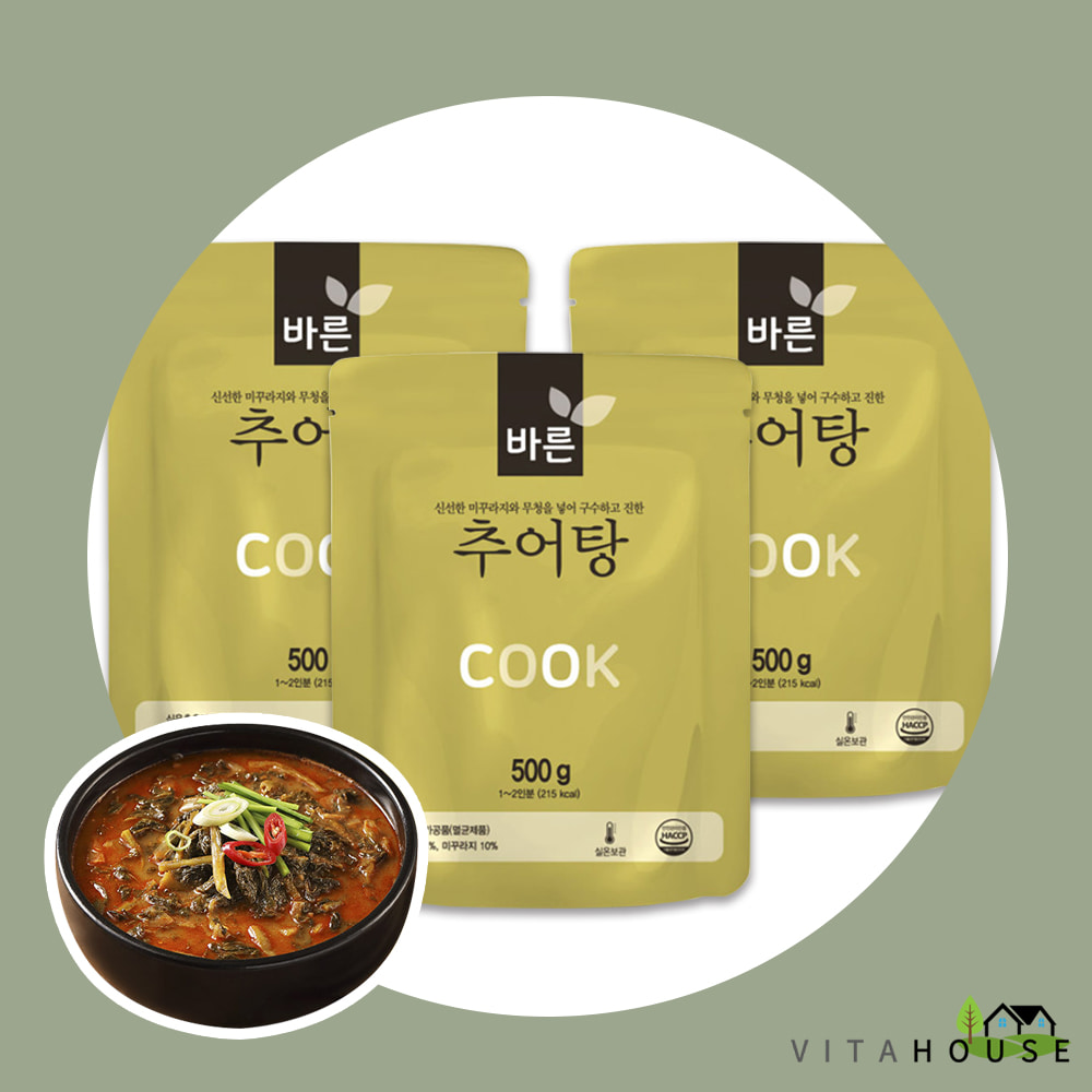 진한식품 바른 추어탕 500g x 3팩 캠핑 혼밥 즉석국 요리 간편식 V