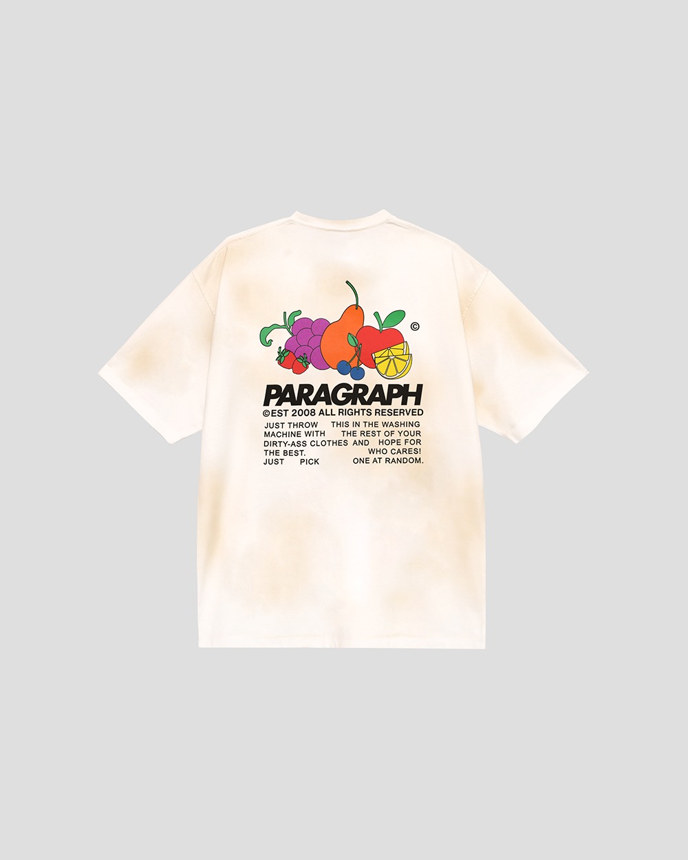 【Paragraph】25ss DIRTY WASHED FRUIT T SHIRT DIRTY WASHED FRUIT T SHIRT-WHITE - paragraph
