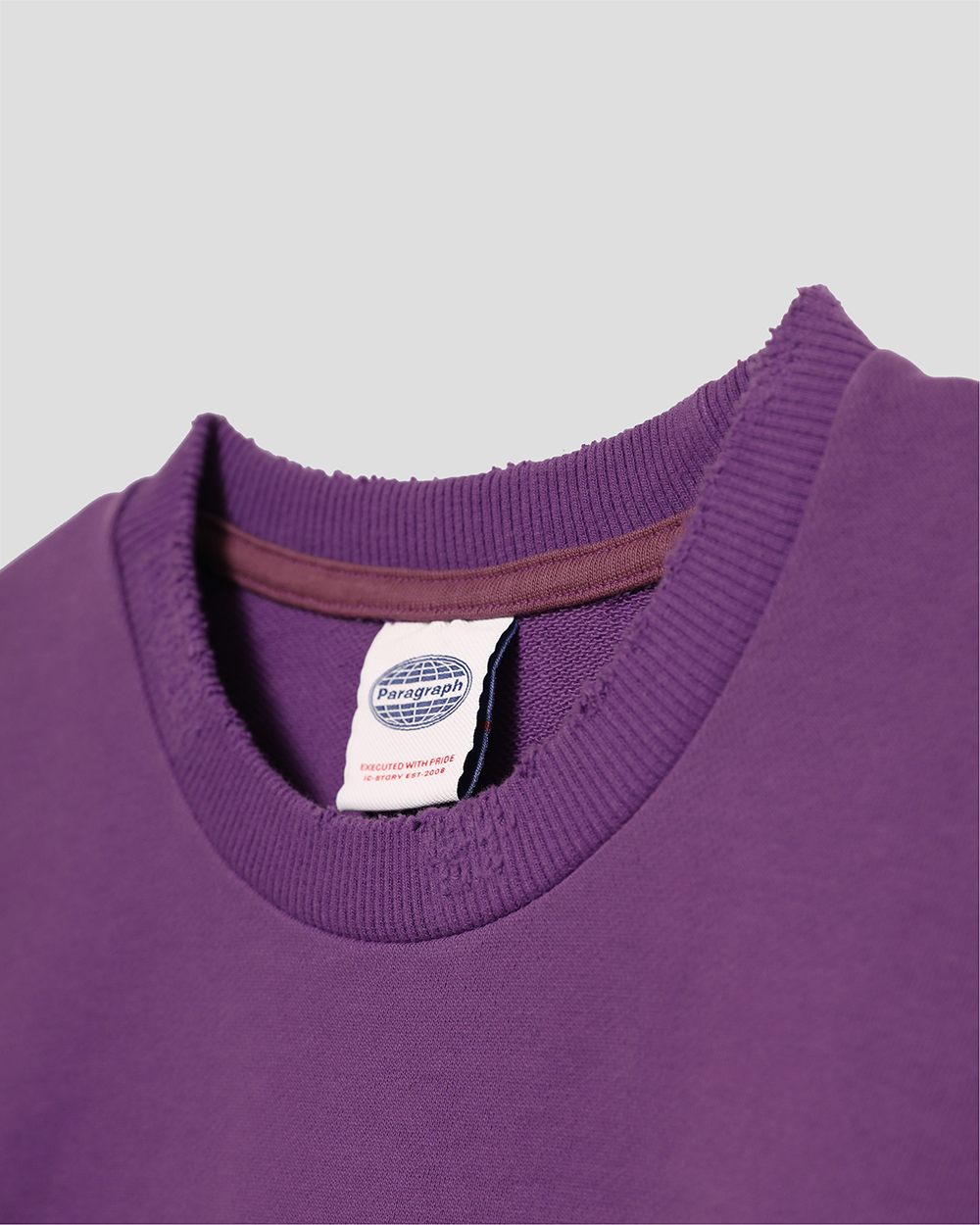 【Paragraph】23FW★ no.78 SATIN COLOR LOGO CREW SATIN LOGO CREW-PURPLE - paragraph