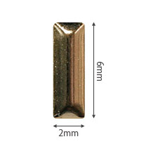 샤레도와 스터츠 메탈 직사각형 골드 2mmx6mm 50P