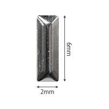 샤레도와 스터츠 메탈 직사각형 실버 2mmx6mm 50P