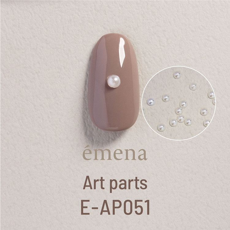 에메나 아트파츠 반구 펄 크림 2.5mm 100個 E-AP051