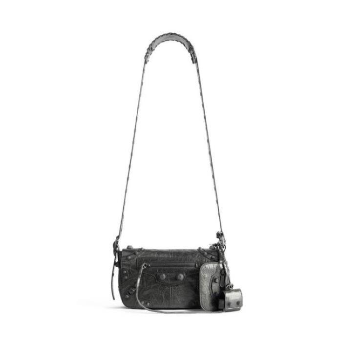 발렌시아가 남성 숄더백 BALENCIAGA LE CAGOLE MODELE XS METALLISE 플랩 백 메탈릭 그레이 813278064