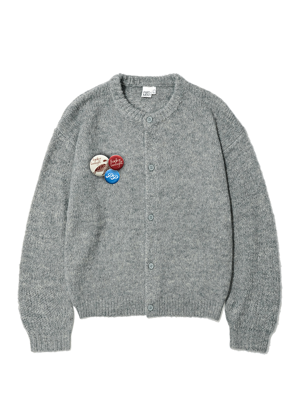 アウターその他 PARTIMENTO Badge gift alpaca mohair knit round cardigan beig PARTIMENTO