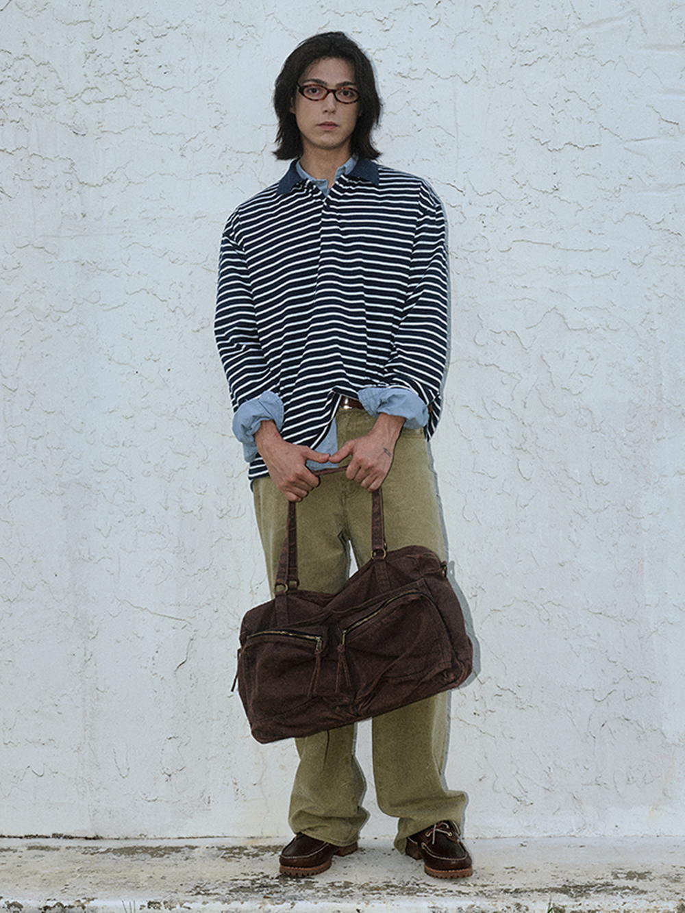 トップスその他 PARTIMENTO Classic Collar Stripe Long Sleeve Beige PY-24142 PARTIMENTO
