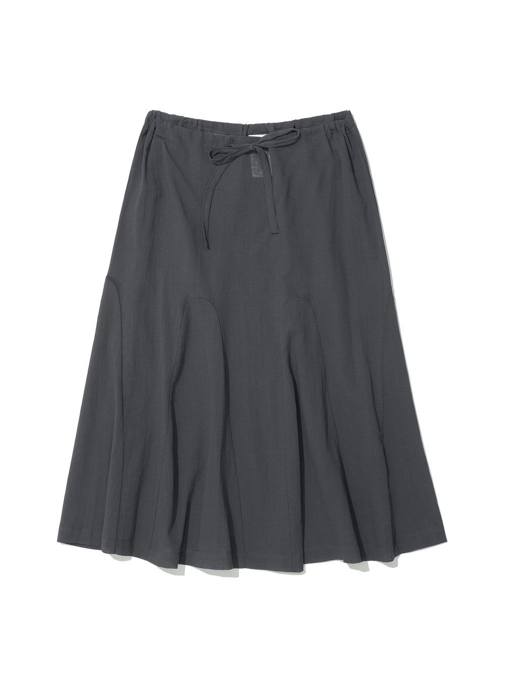 【PARTIMENTO】★ SHEER GORED MIDI SKIRT ★ 5 COLOR WOMEN] SHEER GORED MIDI SKIRT_CHARCOAL - 파르티멘토_USD