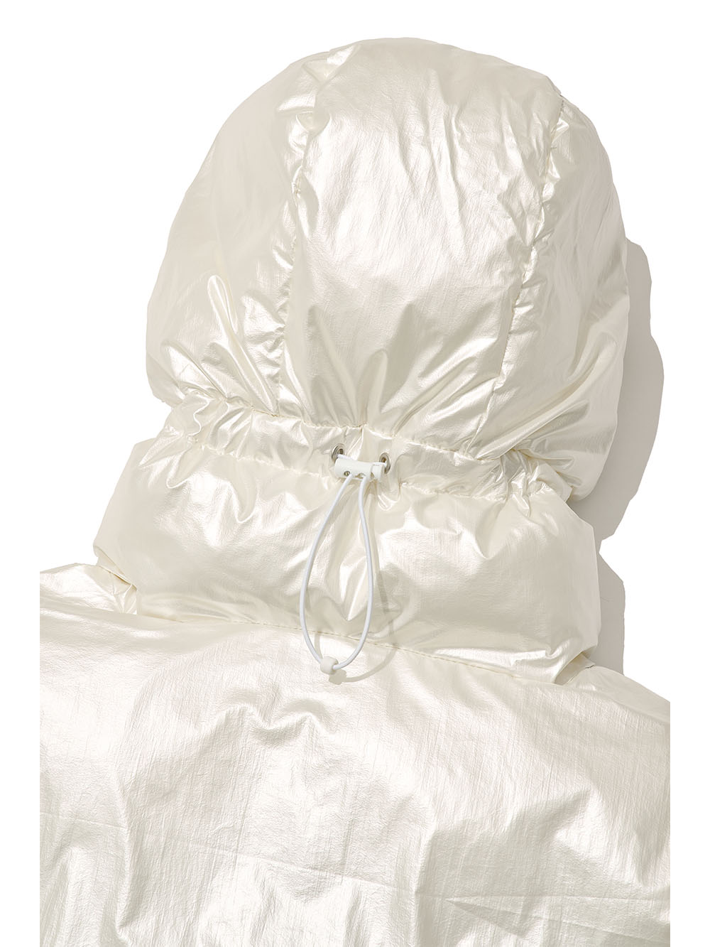 WOMEN] REVERSIBLE SHIRRING HOODED PUFFER JACKET_IVORY - 파르