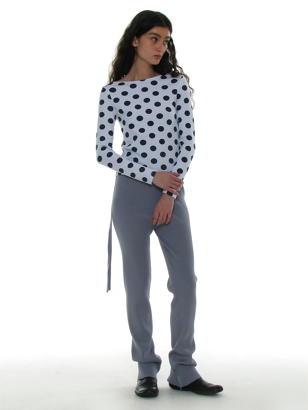 【PARTIMENTO】24FW SIDE ZIP-UP RIBBED LEGGINGS PANTS 9ccf70c87b1abf11c950dabb449853
