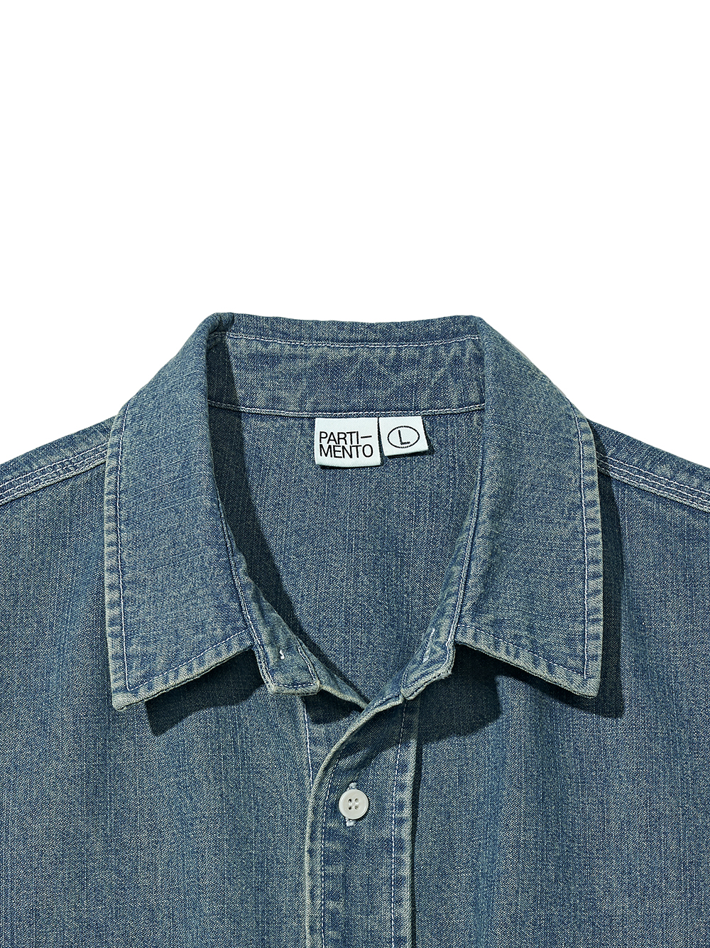 【PARTIMENTO】 2PK Washed Denim Shirts / 追跡付 2PK Washed Denim Shirts_Blue - 파르티멘토_USD