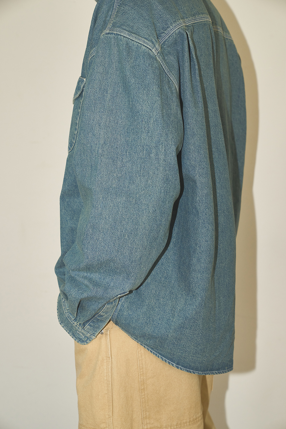 【PARTIMENTO】 2PK Washed Denim Shirts / 追跡付 2PK Washed Denim Shirts_Blue - 파르티멘토_USD