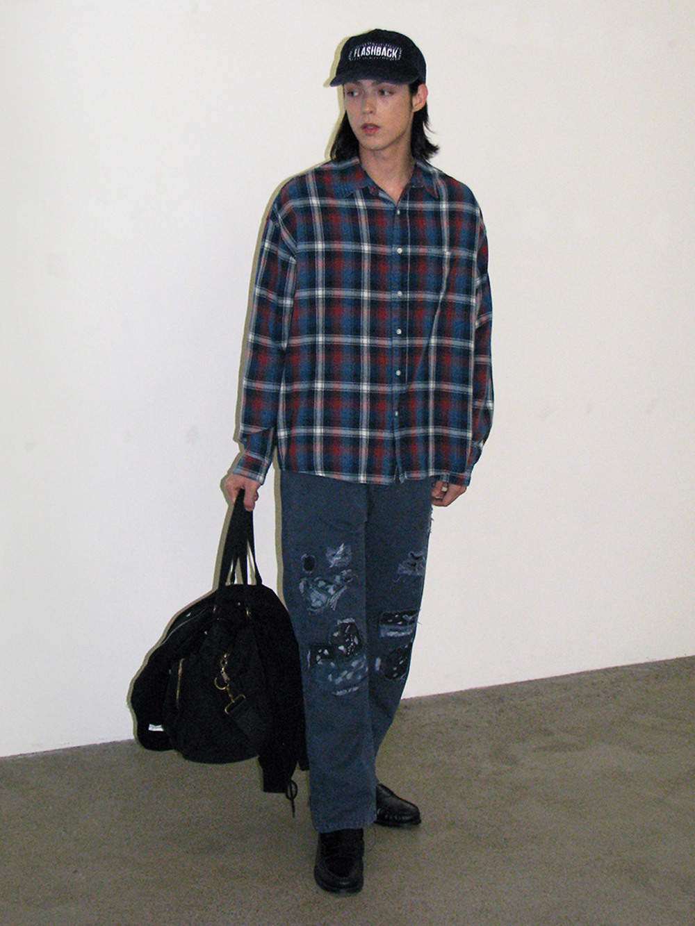VTG Washed Plaid Check Shirts_Blue - 파르티멘토_USD
