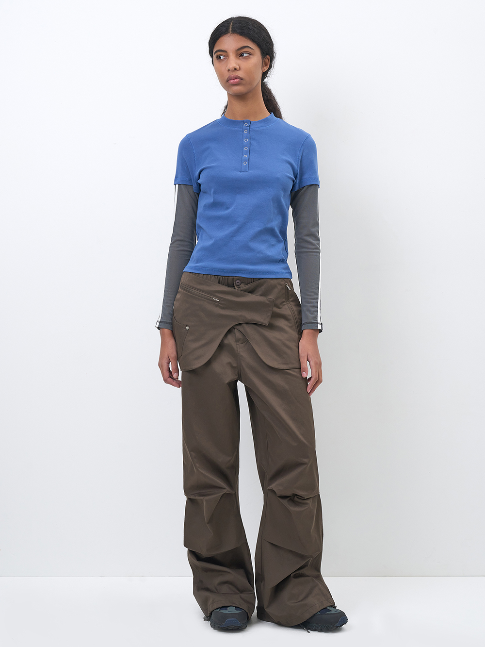 PARTIMENTO WOMAN ♥ DOUBLE LAYERED WAIST CARGO PANTS PARTIMENTO