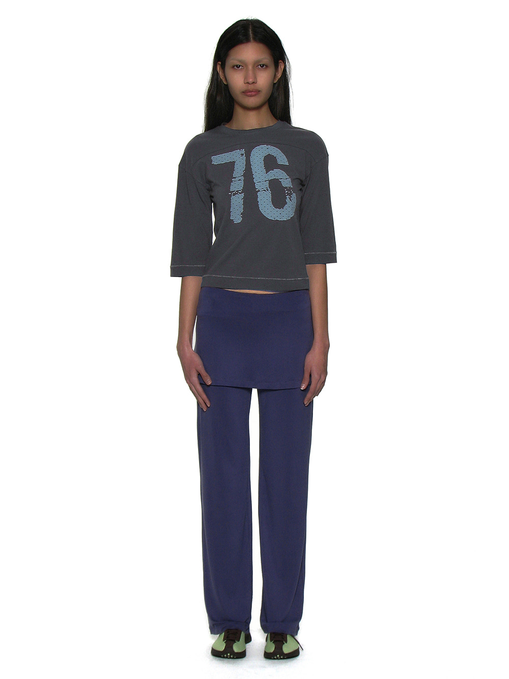 【PARTIMENTO】 76 PRINTED FOOTBALL TEE / 追跡付 WOMEN] 76 PRINTED FOOTBALL TEE_CHARCOAL - 파르티멘토_USD