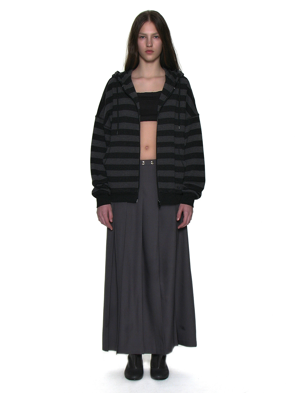 WOMEN] (SET) 3WAY TRANSFORM PLEATED SKIRT_CHARCOAL - 파르티