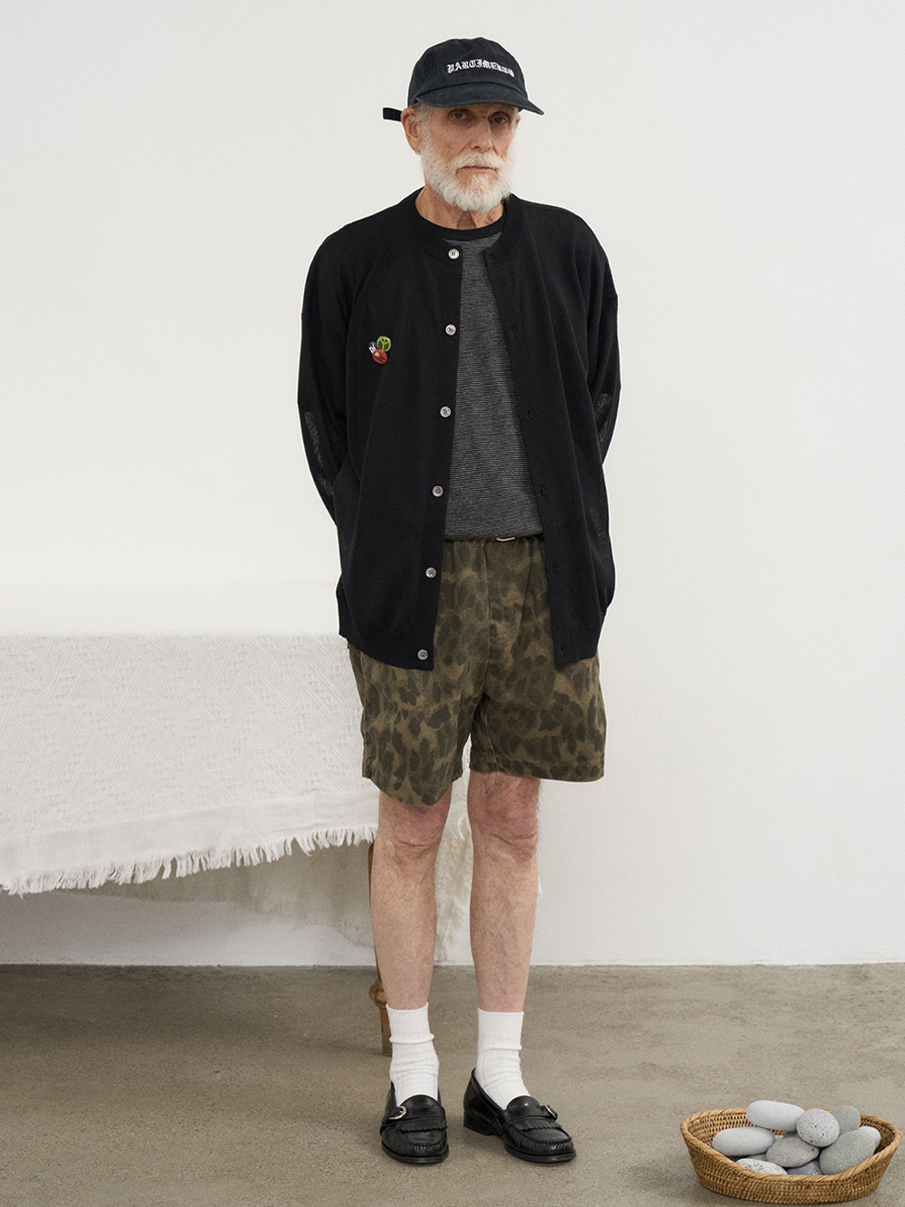 【PARTIMENTO】 Linen Blend Knit Round Cardigan /追跡付 Badge Giveaway] Linen Blend Knit Round Cardigan_Black - 파르