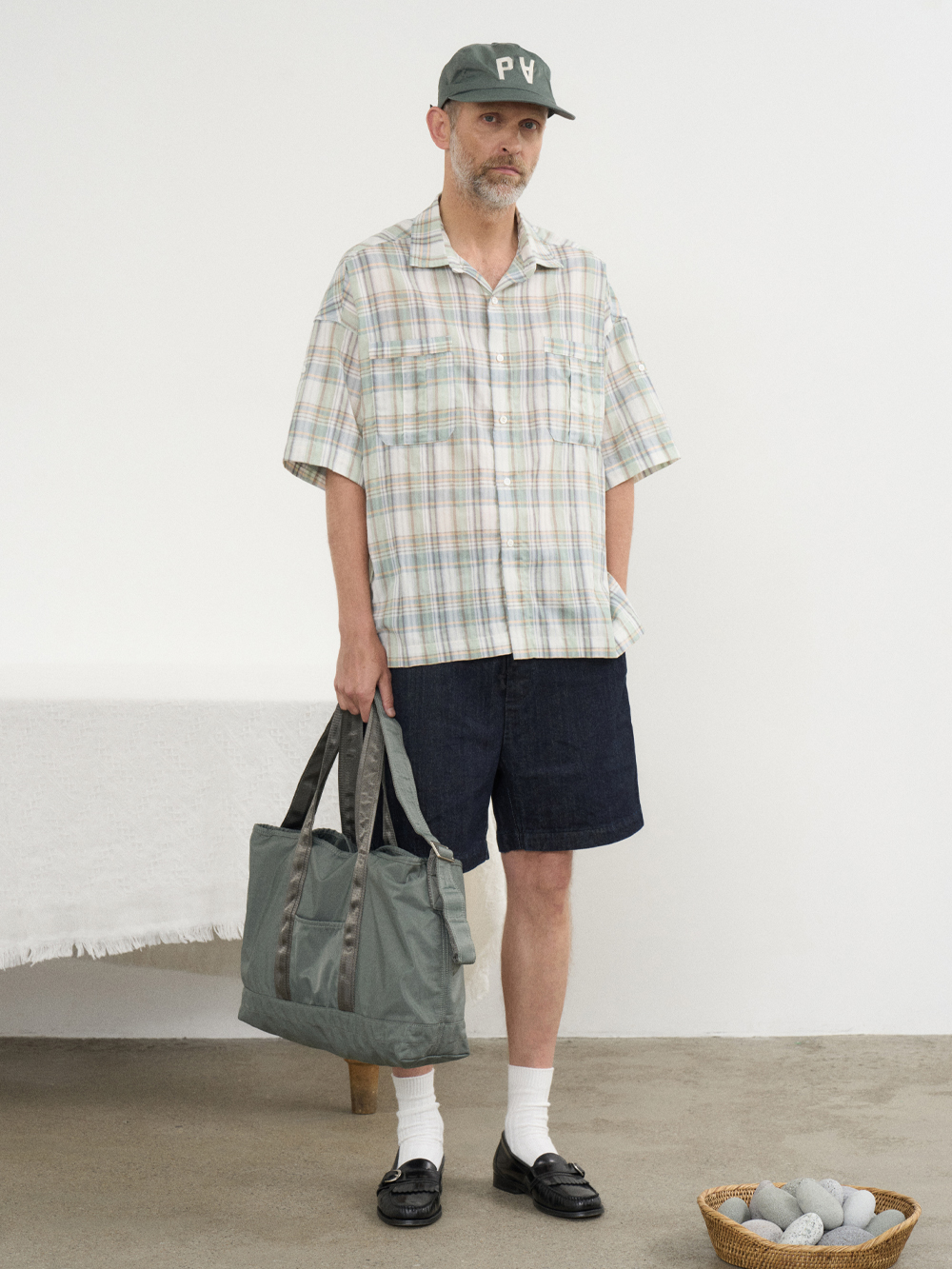 【PARTIMENTO】 Macdonnell Check Roll Up Half Shirts /追跡付 PARTIMENTO