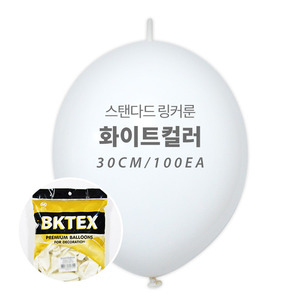 30cm일반꼬리풍선(100입)화이트 8809334829743