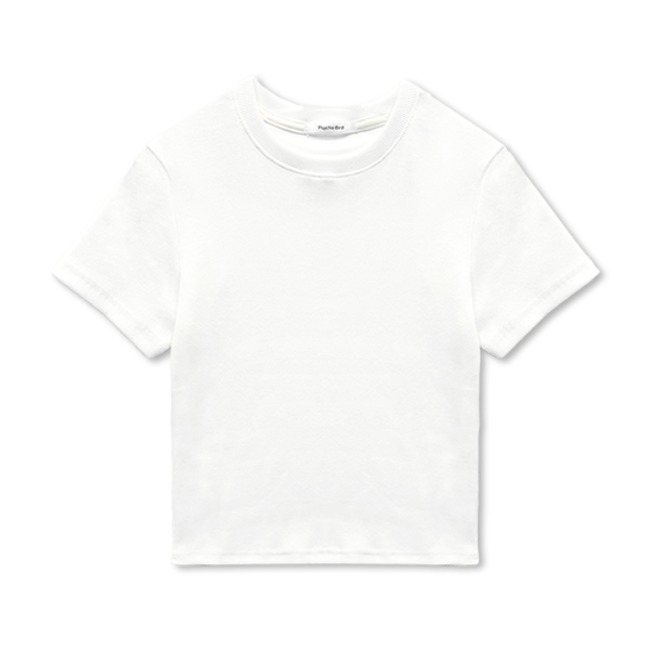 여성 크롭 반팔 티셔츠 MS-200 (화이트)
