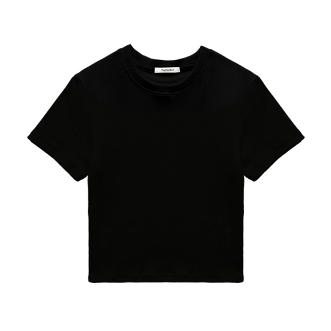 여성 크롭 반팔 티셔츠 MS-201 (블랙)