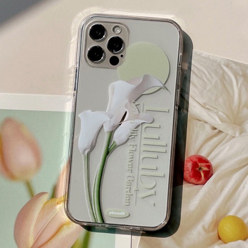 PF119 투명 젤하드 로맨틱 러블리 핸드폰 카라 플라워 꽃무늬 휴대폰 아이폰케이스 7 8 SE2 플러스 X XR XS Max 11 12 13 미니 프로 맥스
